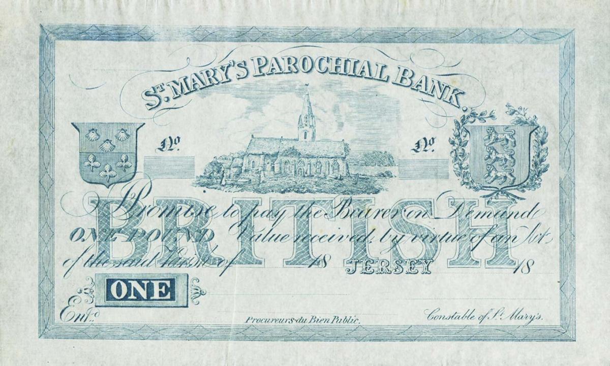 Front of Jersey pS326: 1 Pound from 1850