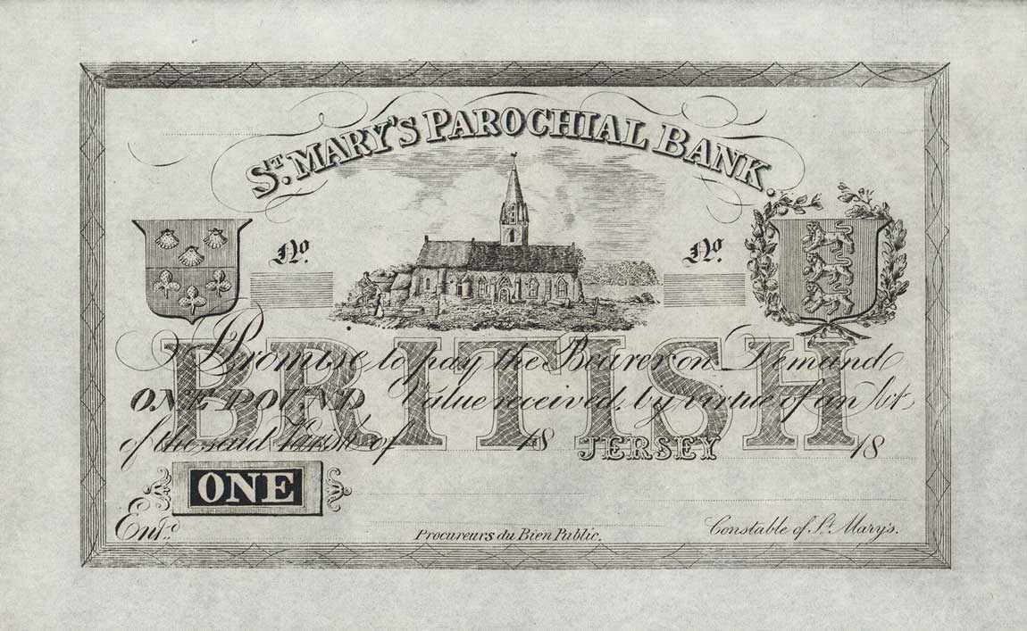 Front of Jersey pS327: 1 Pound from 1850