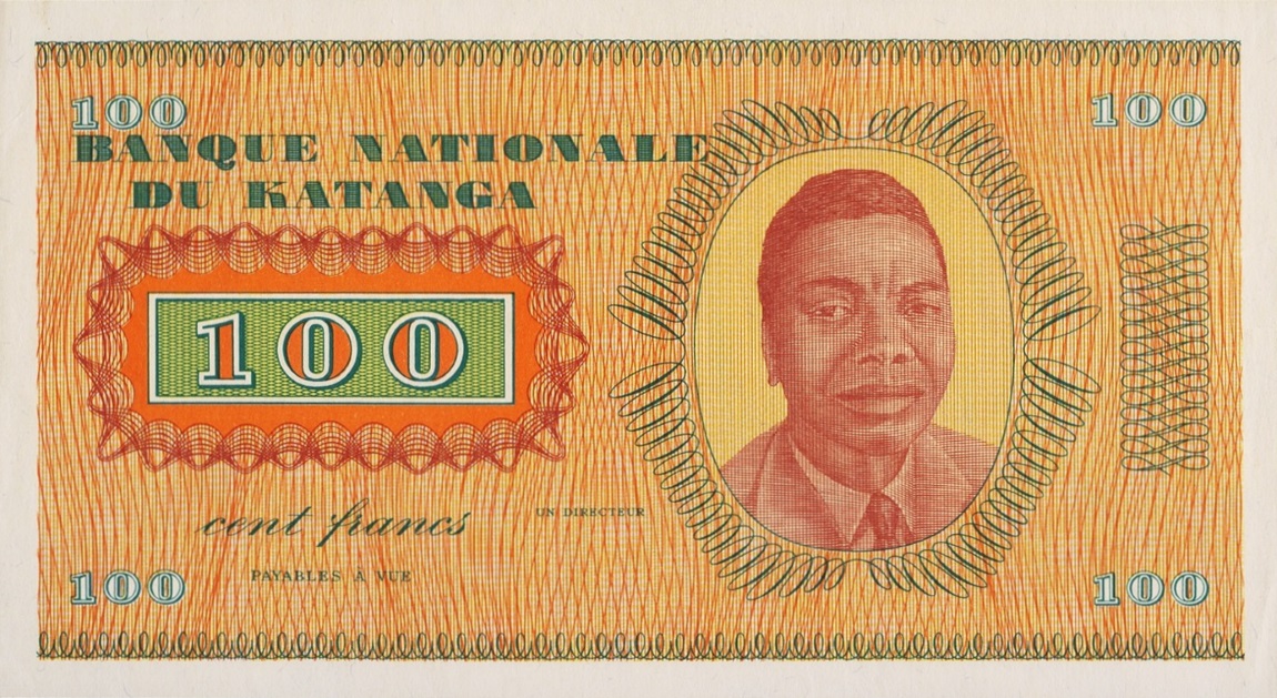 Front of Katanga p8r: 100 Francs from 1960