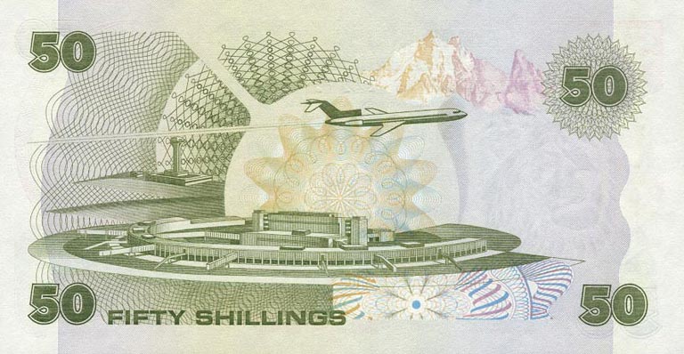 Back of Kenya p22d: 50 Shillings from 1987