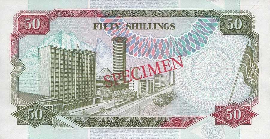 Back of Kenya p26s: 50 Shillings from 1990