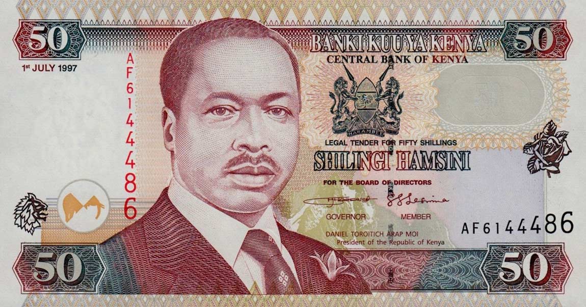 Front of Kenya p36b: 50 Shillings from 1997