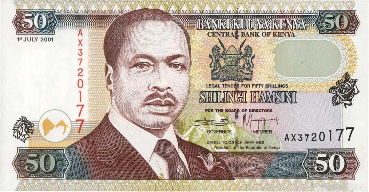 Front of Kenya p36f: 50 Shillings from 2001