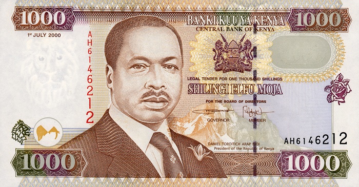 Front of Kenya p40c: 1000 Shillings from 2000