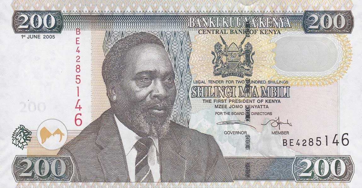 Front of Kenya p49a: 200 Shillings from 2005