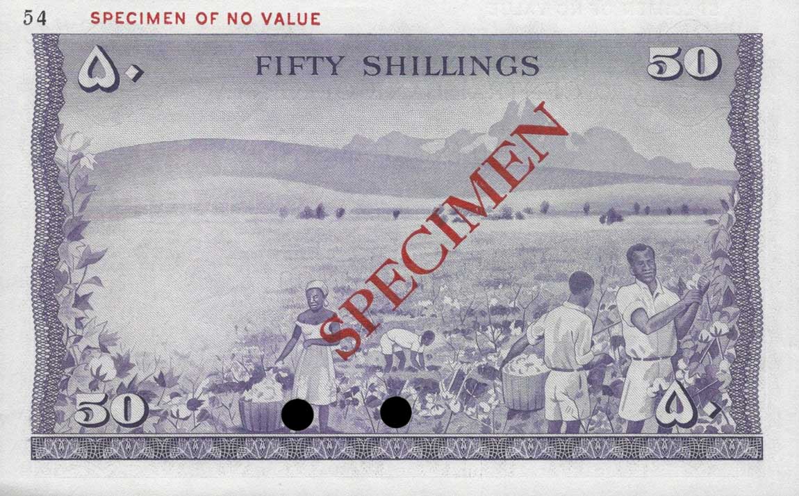 Back of Kenya p4ct: 50 Shillings from 1966