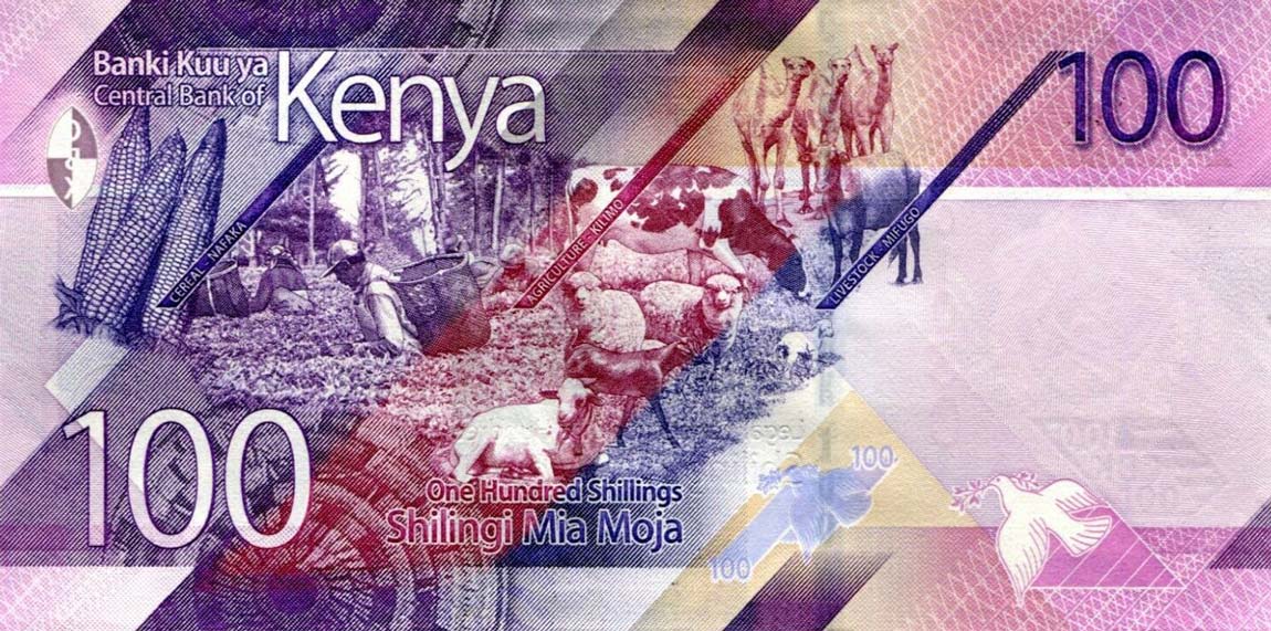 Back of Kenya p53r: 100 Shillings from 2019