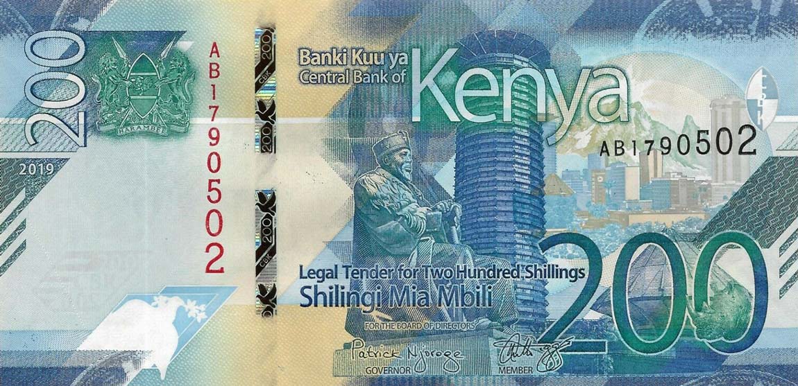 Front of Kenya p54: 200 Shillings from 2019