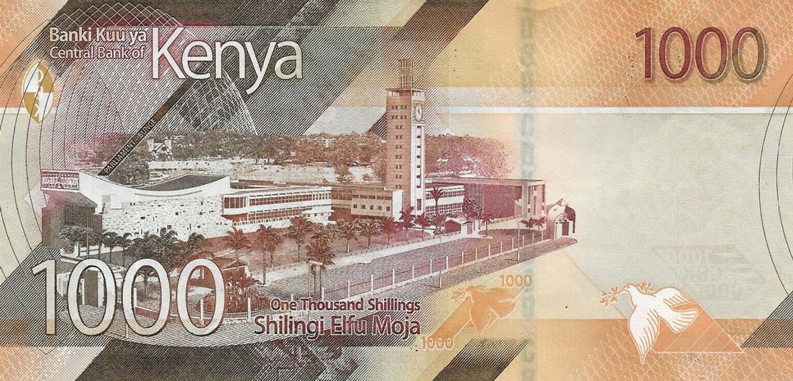 Back of Kenya p56a: 1000 Shillings from 2019