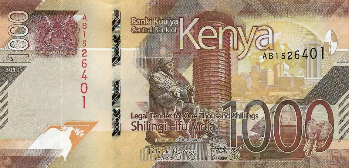 Front of Kenya p56a: 1000 Shillings from 2019