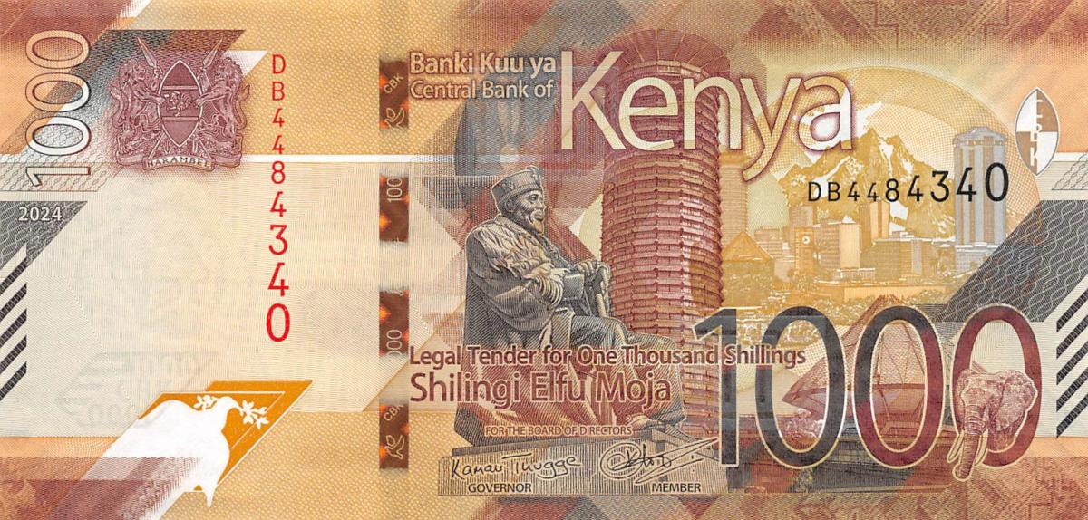 Front of Kenya p56b: 1000 Shillings from 2024