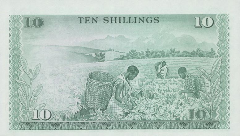 Back of Kenya p7c: 10 Shillings from 1972