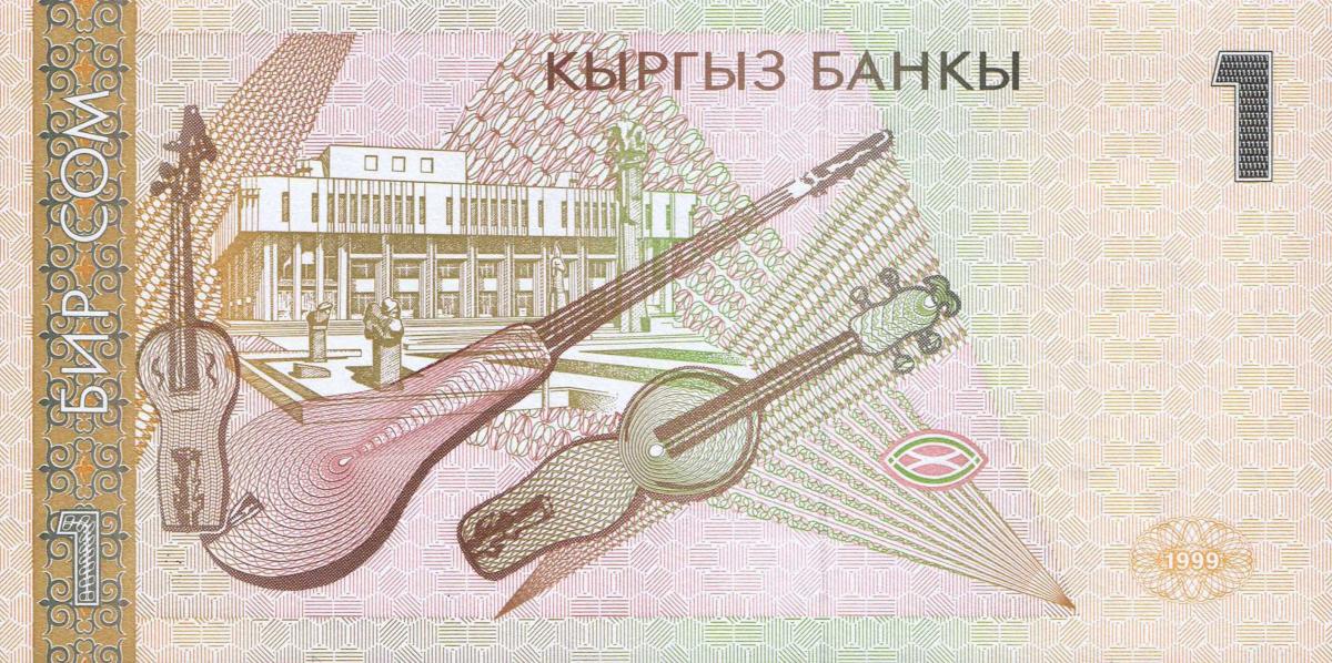 Back of Kyrgyzstan p15a: 1 Som from 1999