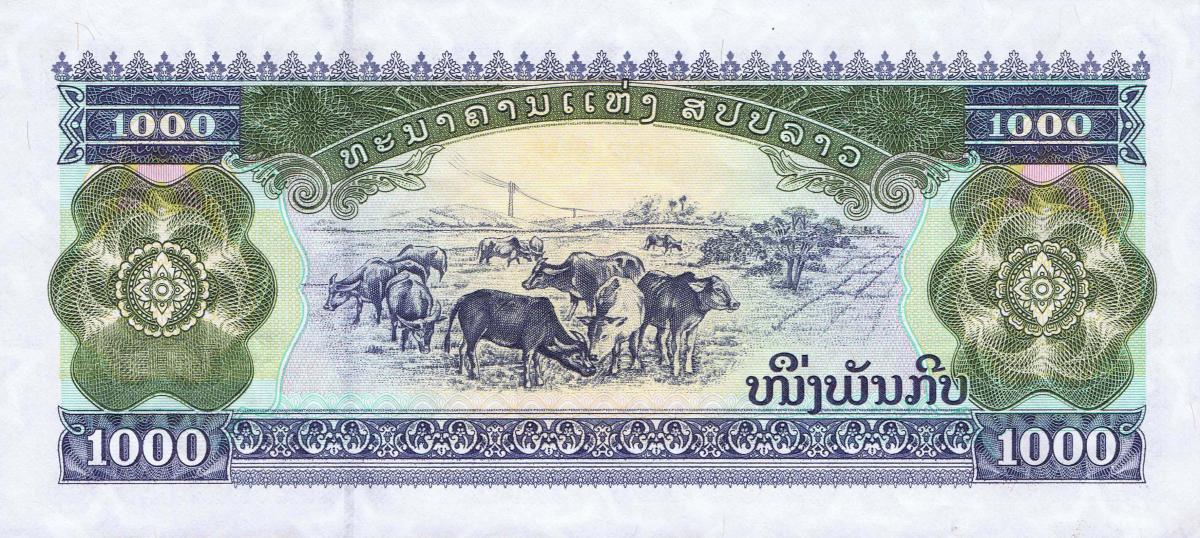 Back of Laos p32Ab: 1000 Kip from 2003