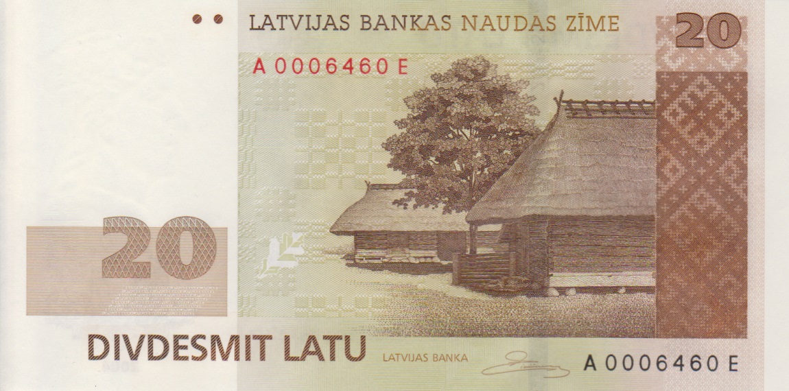 Front of Latvia p51: 20 Latu from 2004