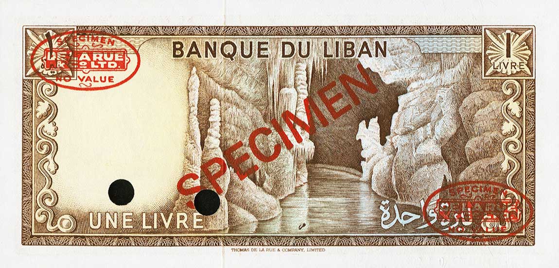 Back of Lebanon p61s: 1 Livre from 1964