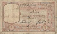 pA13a from Lebanon: 1 Livre from 1939