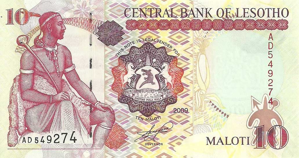 RealBanknotes.com > Lesotho p15f: 10 Maloti from 2009