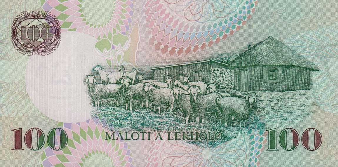 Back of Lesotho p19b: 100 Maloti from 2001