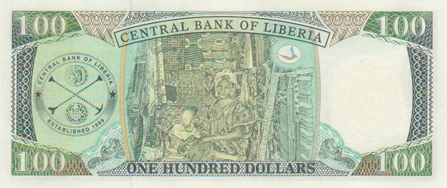 Back of Liberia p30c: 100 Dollars from 2006