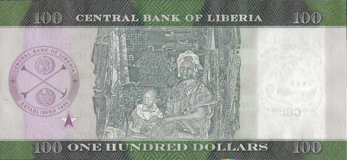 Back of Liberia p37: 100 Dollars from 2021