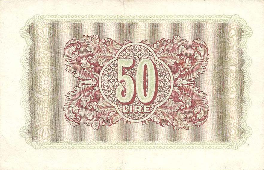 Back of Libya pM5a: 50 Lire from 1943