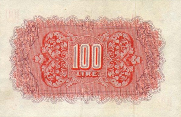 Back of Libya pM6a: 100 Lire from 1943