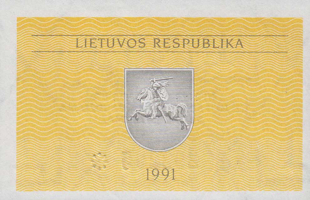 Back of Lithuania p30: 0.2 Talonas from 1991