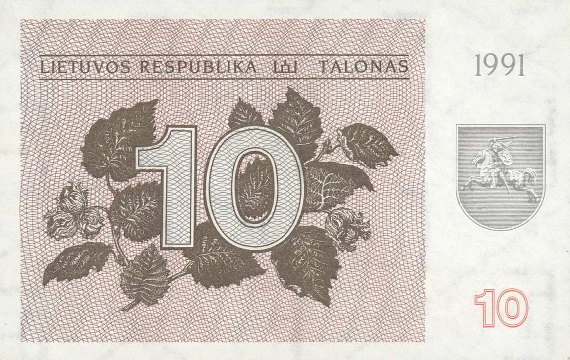 Front of Lithuania p35a: 10 Talonas from 1991