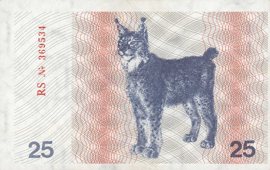 Back of Lithuania p36a: 25 Talonas from 1991