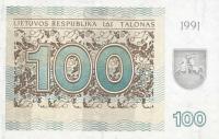 p38a from Lithuania: 100 Talonas from 1991