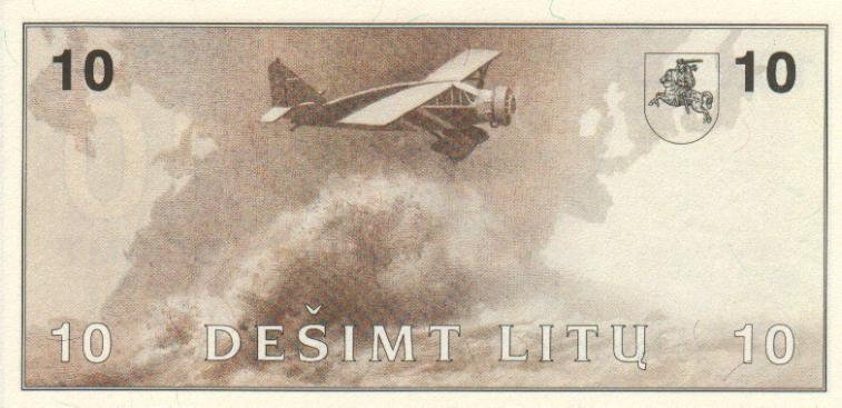 Back of Lithuania p47b: 10 Litu from 1991