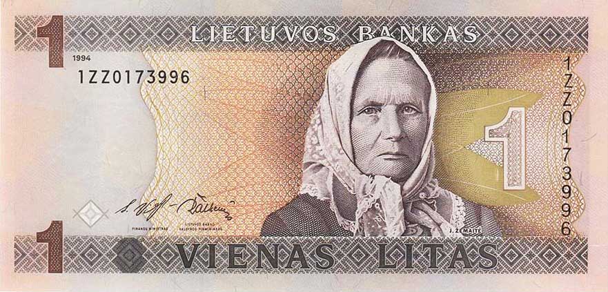 Front of Lithuania p53r: 1 Litas from 1994