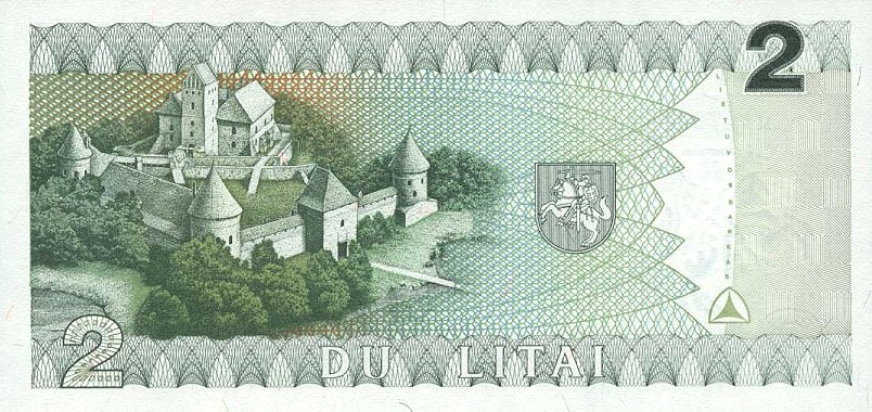 Back of Lithuania p54a: 2 Litai from 1993