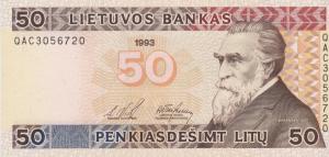 p58a from Lithuania: 50 Litai from 1993