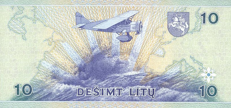 Back of Lithuania p59: 10 Litai from 1997