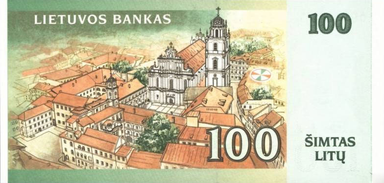 Back of Lithuania p62a: 100 Litai from 2000