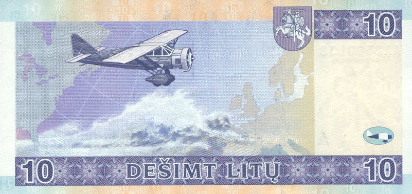 Back of Lithuania p65a: 10 Litai from 2001