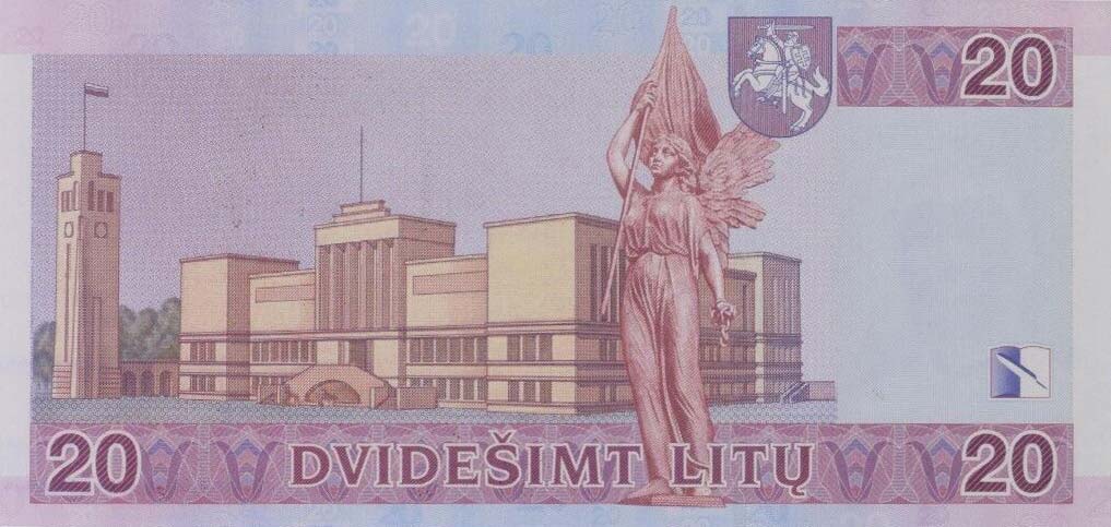 Back of Lithuania p66r: 20 Litai from 2001