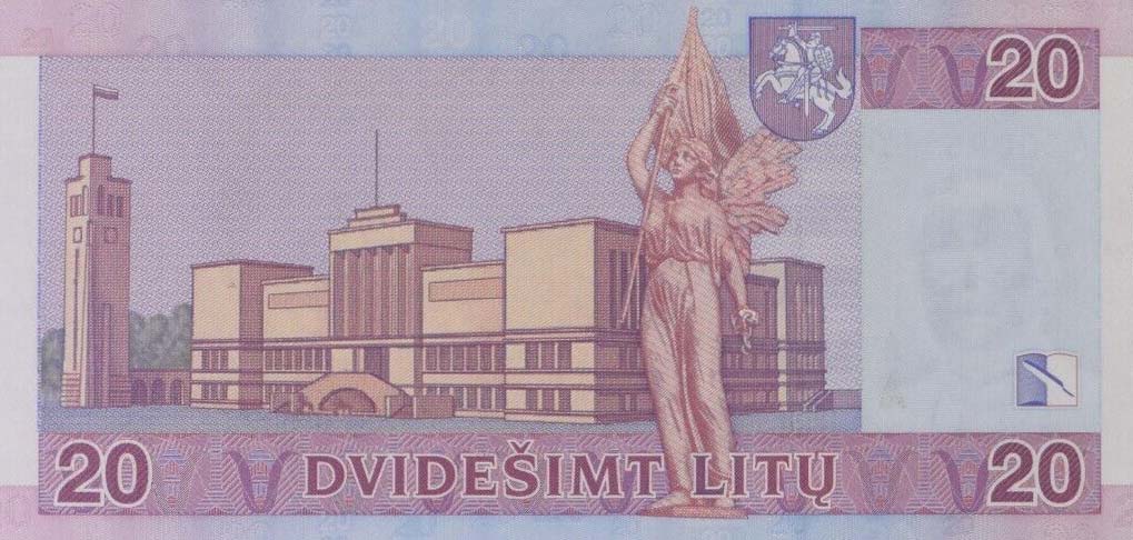 Back of Lithuania p69r: 20 Litu from 2007