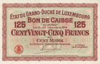 p25r from Luxembourg: 125 Franken from 1914