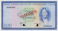p52A from Luxembourg: 500 Francs from 1961