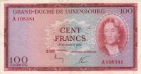 p52a from Luxembourg: 100 Francs from 1963