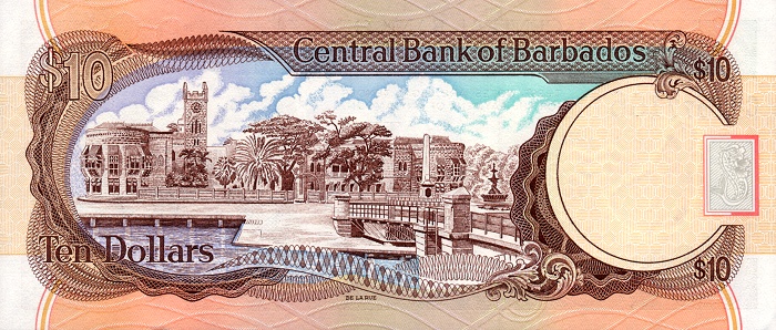 Back of Barbados p48: 10 Dollars from 1995