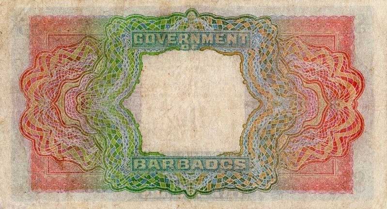 Back of Barbados p4b: 5 Dollars from 1943