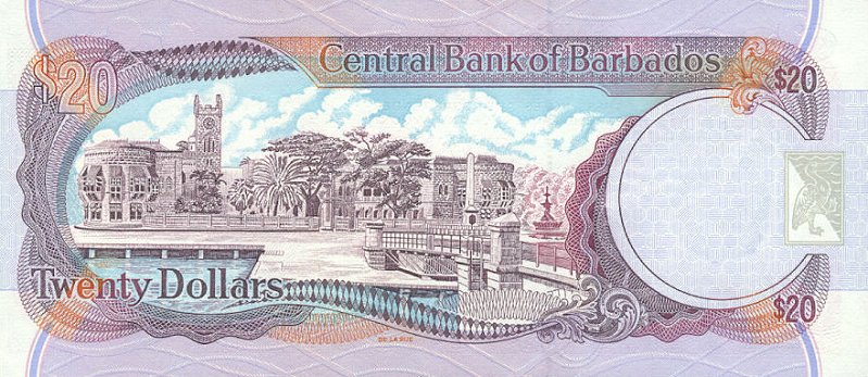 Back of Barbados p57: 20 Dollars from 1999