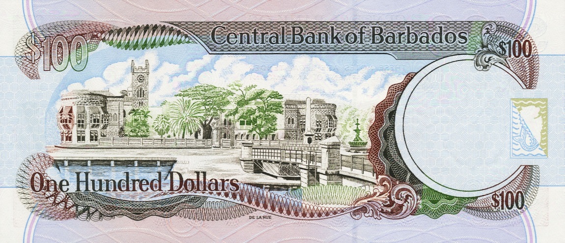 Back of Barbados p65a: 100 Dollars from 2000