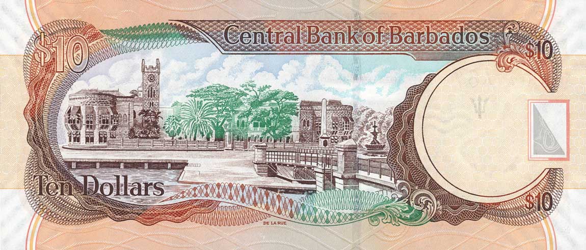 Back of Barbados p68a: 10 Dollars from 2007