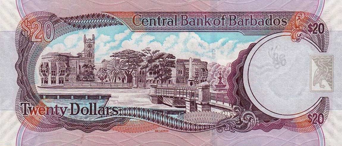 Back of Barbados p69a: 20 Dollars from 2007