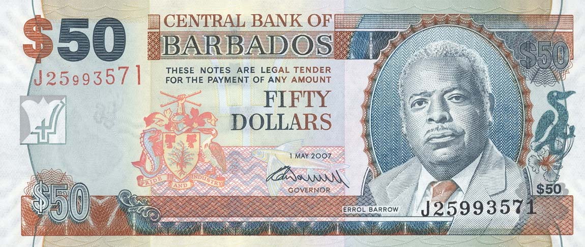 Front of Barbados p70a: 50 Dollars from 2007